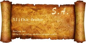 Slifka Andor névjegykártya